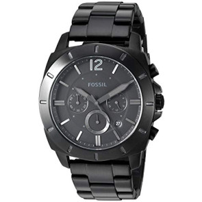Watch strap Fossil BQ2168 Stainless steel Black 24mm